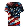 thumbnail image 5 of Womens American Flag T Shirt USA Star Stripes Fourth July Tee Shirts Button-up V Neck Short Sleeve Tunic Tops Fashion Butterfly Graphic Tunic T-Shirt Independence Day Patriotic Tees Blouses, 5 of 5