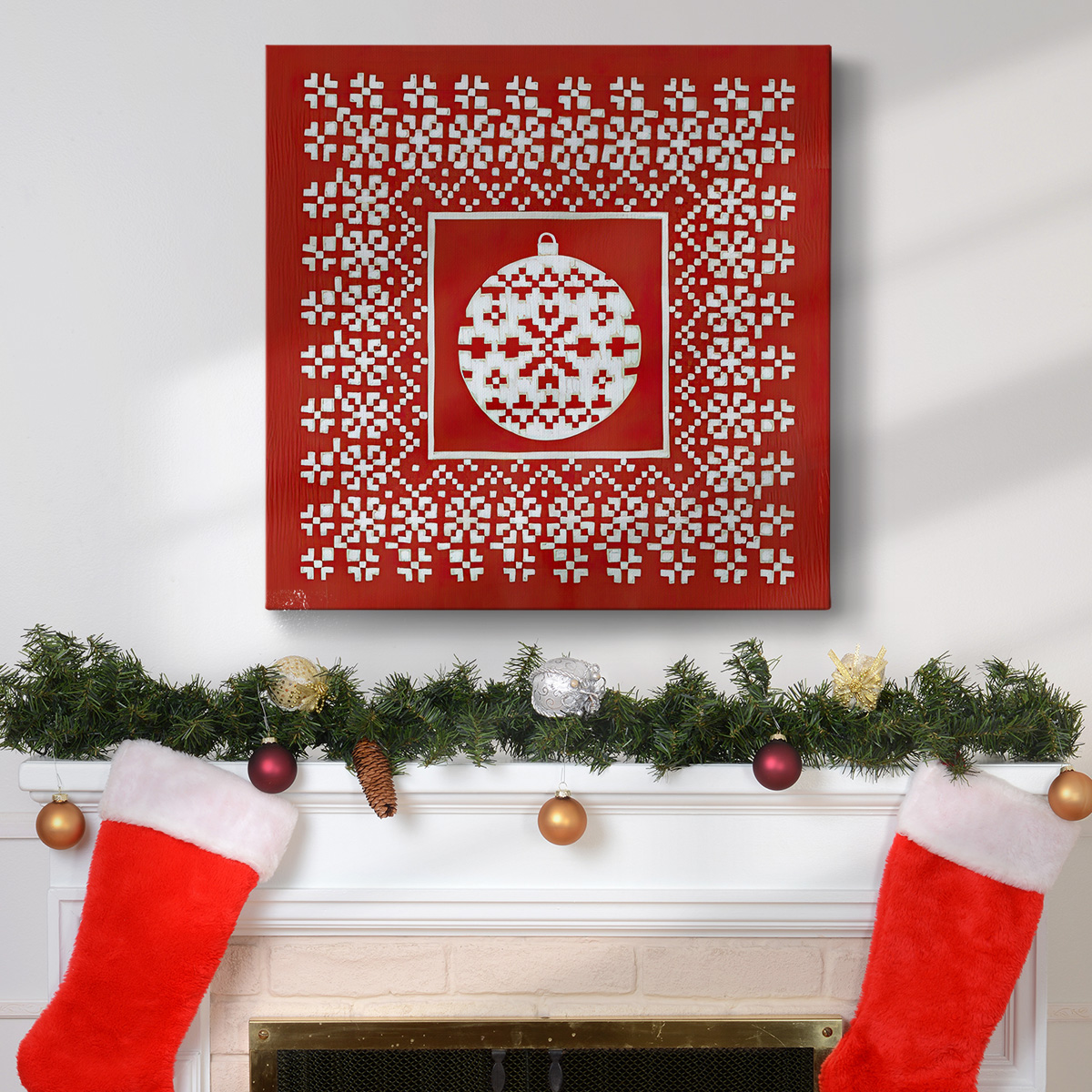 Fair Isle Snowflake V- Gallery Wrapped Canvas
