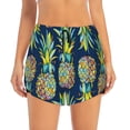thumbnail image 2 of Goofa Colorful Pineapples Printed Women 2 in 1 Running Shorts,Quick Dry Athletic Workout Shorts,High Waisted Athletic Shorts with Liner Pockets-Medium, 2 of 9