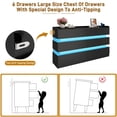 thumbnail image 5 of Blotout 6 Drawer Dresser with 60000-color LED Lights & Power Outlet, 59'' Long Modern Chest of Drawers for Closet, Handle Free Minimalist Dresser for Bedroom, Living Room, Entryway, Hallway, 5 of 7