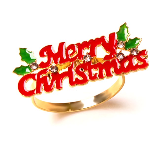 Anillo de servilleta de acero inoxidable para Navidad Inevent HA009763-12