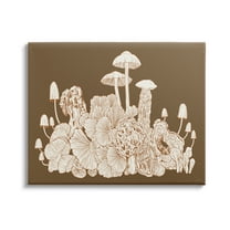 Stupell Industries Mushroom Cluster Sketch Brown Boho Forest Forage Drawing Print Gallery Wrapped Canvas Print Wall Art, 20x16, By Ziwei Li