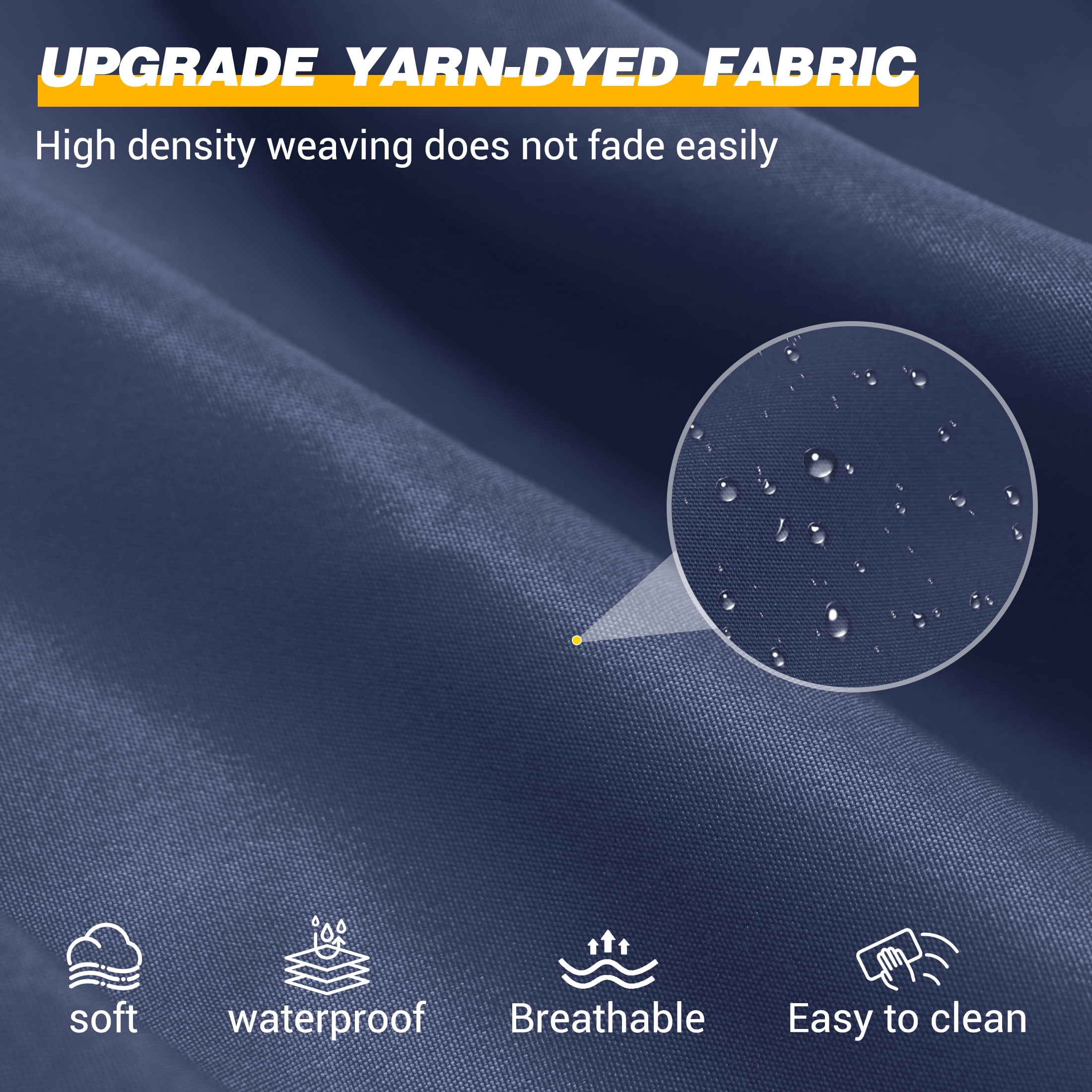 UDPATIO Outdoor Cushions, Patio Furniture Cushions, 4" Thick Replacement Outdoor Cushions, Patio Sofa Cushions with Water-Resistant Deep Seat Outdoor Couch Cushions(Navy Blue)