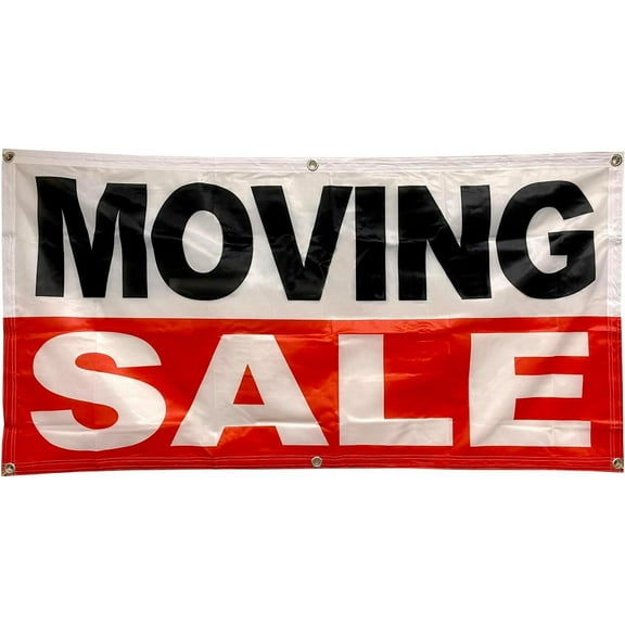 Feet MOVING SALE Banner Sign Fabric Polyester wrb
