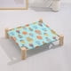 thumbnail image 2 of Cama plegable para mascotas ZJT250130061 | Cama elevada de madera maciza para perros y gatos con tapete de lino extraíble y lavable | Transpirable, refrescante en verano y para usar en cualqui, 2 of 5