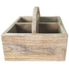 HUBERT Crate with Handle Square Natural Mango Wood Divided Crate with Handle - 7 1/2"L x 7 1/2"W x 6 9/32"H