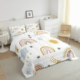 thumbnail image 3 of Erosebridal Rainbow Bedding Set, Sun and Stars Comforter Set King Size Cartoon Style Cloud Bedding Comforters Girly Soft Microfiber Duvet Insert for Bedroom Decor, 3 of 5