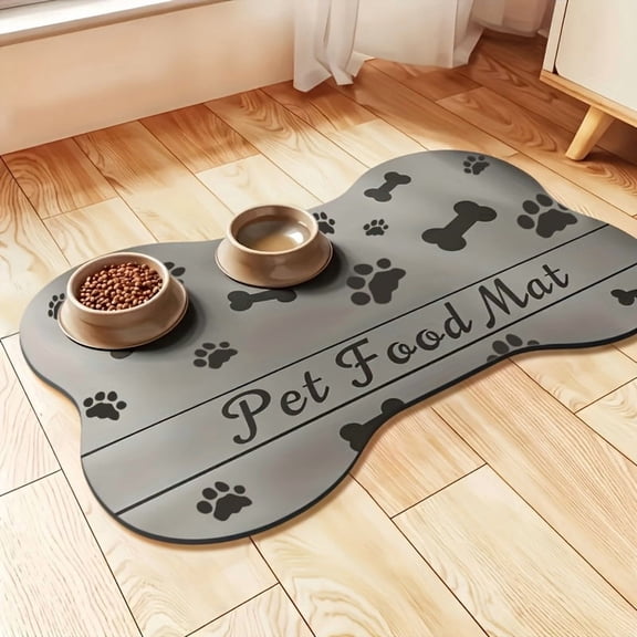Letter Pattern Pet Feeding Mat, Rubber Non-Slip Absorbent Pet Pad, Soft Multi-purpose Mat for Dogs Cats, Food Bowl Mat Sleeping Cushion, Durable Easy Clean Indoor Pet Mat for Pet Owners