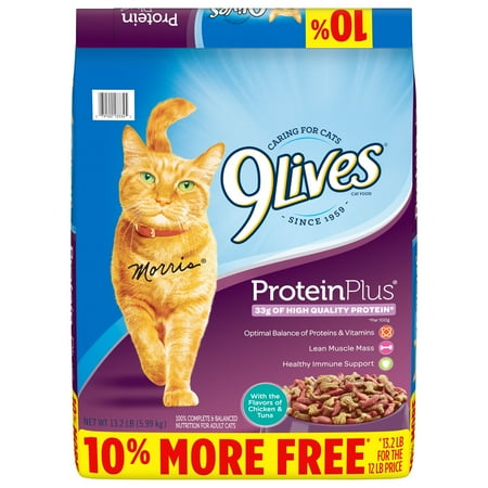 Photo 1 of 9Lives Protein Plus Dry Cat Food Bonus Bag, 13.2-Pound