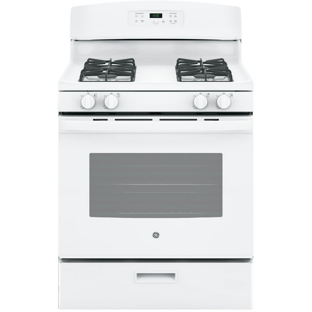 GE Cuisinière Autoportante au Gaz 30 Pouces Blanche JCGBS60DEKWW
