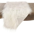 thumbnail image 2 of Fennco Styles Decorative Faux Mongolian Fur Runner (Ivory, 16"x72" Oblong), 2 of 2