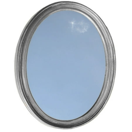 - Bathroom Mirror Vanity Round Oval Framed Wall Mirror - Satin Nickel