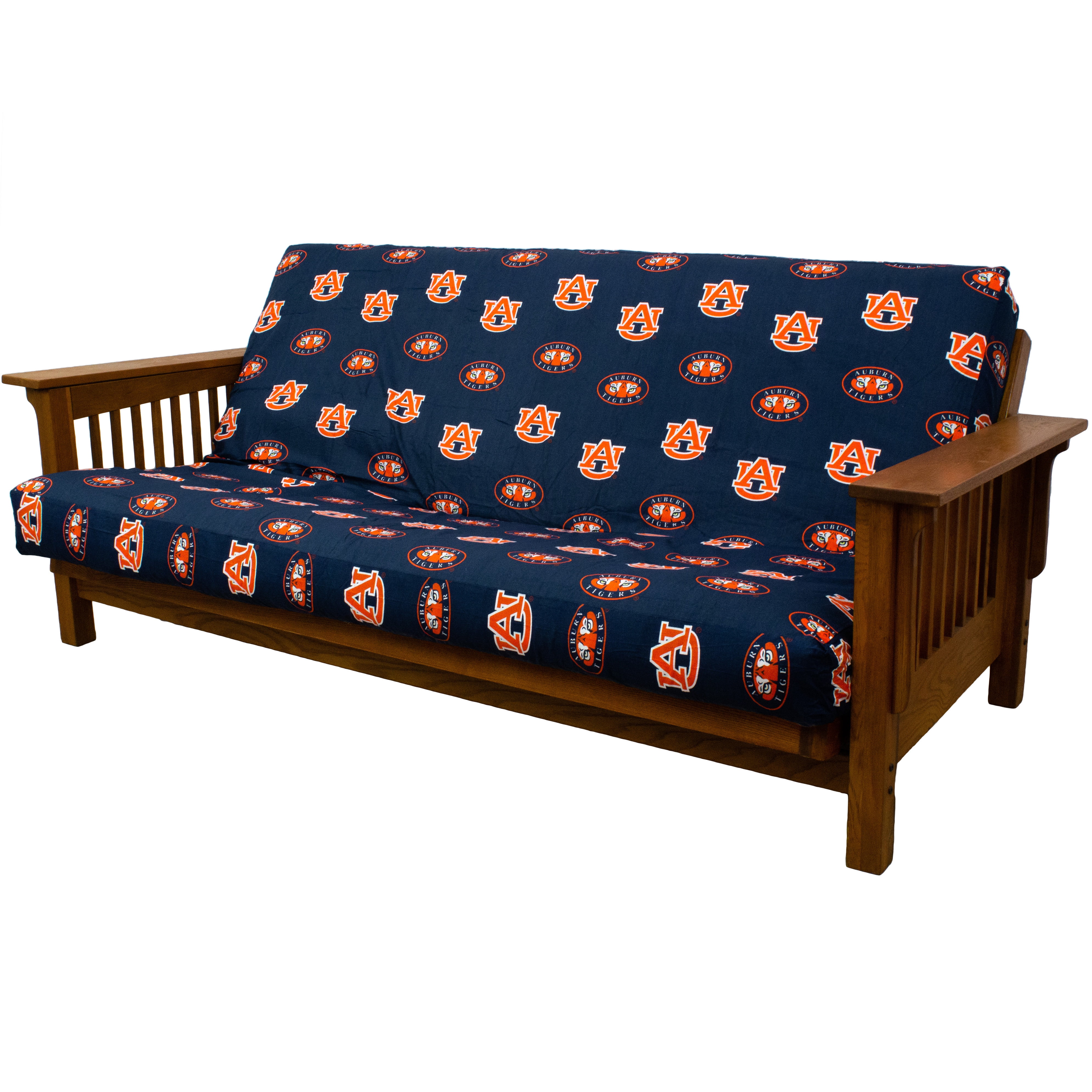 Auburn Tigers Futon Cover - Full size fits 6 and 8 inch mats