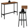 uhomepro 3 Pieces Bar Table Set, Modern Bar Table Set with 2 Stools