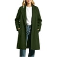 thumbnail image 5 of Kttectoa Coat for Women Fall Winter Wool Tweed Mid Long Open Front Coat Solid Refined Commuter All Match Outwear, 5 of 5