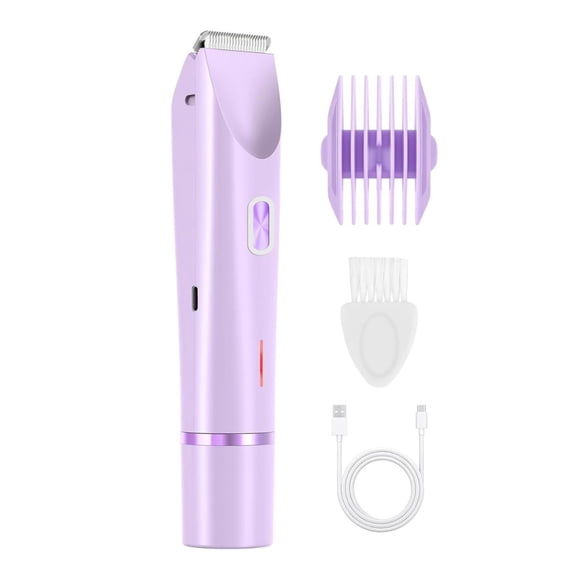 Afeitadora eléctrica 2 en 1 para mujer, cabezal doble para bikini, piernas y axilas. Púrpura
