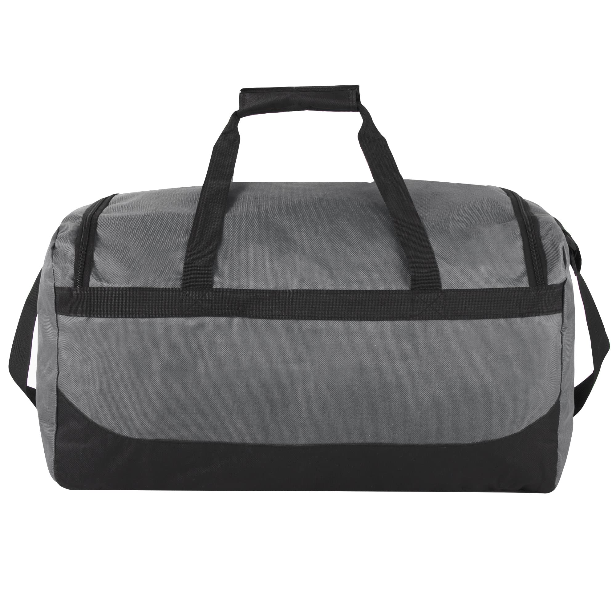 24 Pack of Bulk Wholesale 20 Inch 40 Liter Weekender Overnight Duffel Shoulder Bags for Sports, Travel and Commute in Gray