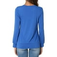 thumbnail image 6 of Babysbule Womens Summer Tops Women's Long-Sleeved O-Neck Pleated Casual Stretch Tunic Top Shirts Spring, 6 of 9