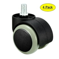 Office Chair Casters Wheels 2 Inch PU Twin Wheel Swivel Caster Gray, 4 Pcs