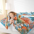 thumbnail image 3 of spefrowx Watercolor Sea Turtle King Bedding for Kids, Orange Reef Coral Starfish King Bed in a Bag, Polka Dot Reversible, 7 Pieces, 3 of 6