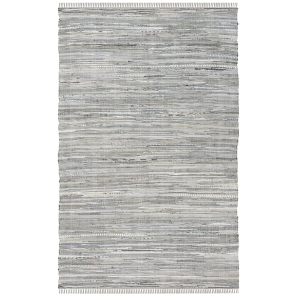 Safavieh Rag Robynne Striped Cotton Area Rug, Gray, 5' x 8'
