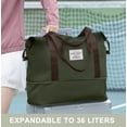 thumbnail image 6 of DAKIMOE Weekender Bags for Women, Travel Bag Carry on Gym Bag, Travel Duffle Bag with Wet Dry Pocket/Front Phone Pocket/Trolley Sleeve Pocket, Olive Green, 6 of 9