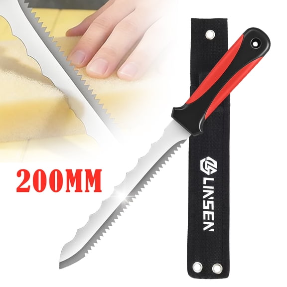 Linsen-outdoors Insulation Knife For Stainless Steel Double Side Cutting Blade Utility Garden Knife 200mm Red