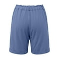 thumbnail image 6 of Shorts For Women Trendy Summer Solid Color Linen Loose High Waist Versatile Practical Comfortable Breathable Gathering Vacation Workouts Leisure Short Pants, 6 of 6