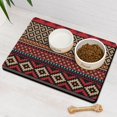 thumbnail image 3 of Boho Retro Floral Pet Feeding Mat-Absorbent Pet Placemat for Food and Water Bowl, with Waterproof Rubber Backing, Quick Dry Water Dispenser Mat for Dog and Cat (16"x24"), 3 of 7