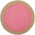 thumbnail image 2 of SAFAVIEH Natural Fiber Cebrail Braided Jute Area Rug, Pink/Natural, 4' x 4' Round, 2 of 5
