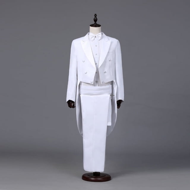 Traje de esmoquin de vestir para hombre, traje de actuación, traje de mago, actuación escénica, traje de mando, cantante de Bel Canto, negro y blanco, rojo