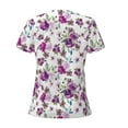 thumbnail image 4 of Naloa Violets Flowers Print T-Shirts Short Sleeve V Neck Tees for Women Fashion Tops Trendy Lightweight Soft Casual Summer Outfits Clothes, 4 of 5