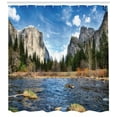 thumbnail image 3 of Ambesonne Nature Scene Shower Curtain, Valley National Park, 69"Wx75"L, Azure Blue Multicolor, 3 of 3