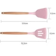 thumbnail image 2 of Los utensilios de cocina del utensilio de cocinar del silicón fijaron, manijas de madera del utensilio de cocina del silicón de 2 pedazos, 2 of 5