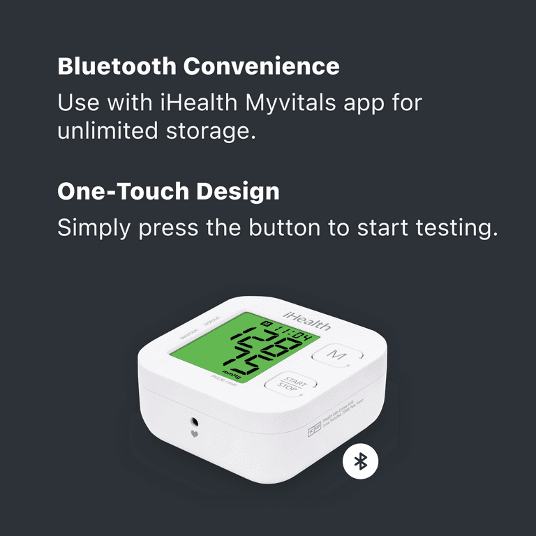 iHealth Track Wireless Upper Arm Blood Pressure Monitor with Wide Range Cuff,  Bluetooth Compatible for Apple & Android Devices 