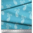 thumbnail image 3 of Soimoi Blue Velvet Fabric Floral & Paisley Printed Fabric 1 Yard 58 Inch Wide, 3 of 3