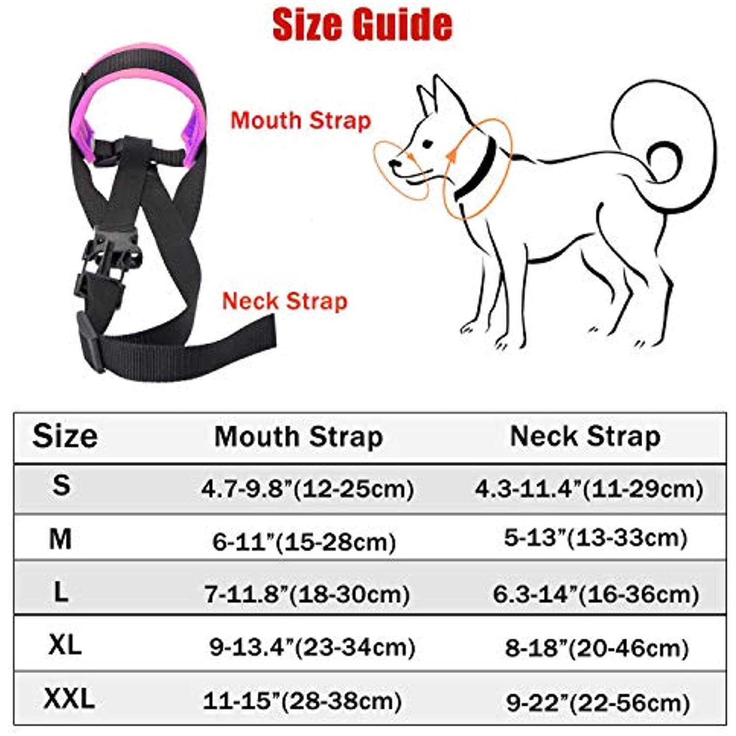 Anti Biting Lepark Dog Muzzle with Fabric for Small Breathable Chewing Adjustable Neck Medium and Large Dogs 