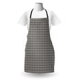 thumbnail image 3 of Lattice Apron, Mosaic of Repeating Abstract Star Shapes in Geometric Style Mesh Ornament, Unisex Kitchen Bib with Adjustable Neck for Cooking Gardening, Adult Size, Black and Eggshell, by Ambesonne, 3 of 4