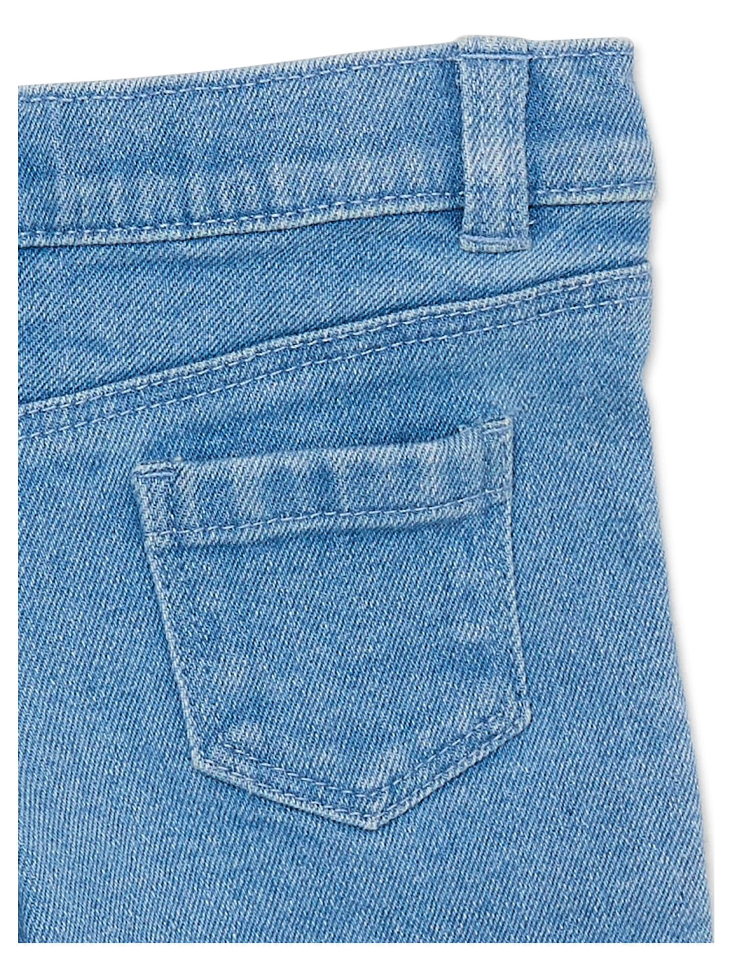 Wonder Nation Baby and Toddler Girls Wide Leg Jeans, Sizes 12M-5T