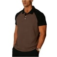 thumbnail image 2 of snilers Mens T-Shirts Casual Summer Short Sleeve Collared Golf Shirt Classic Color Block Raglan Loose Basic Tee Shirts S-2XL, 2 of 5