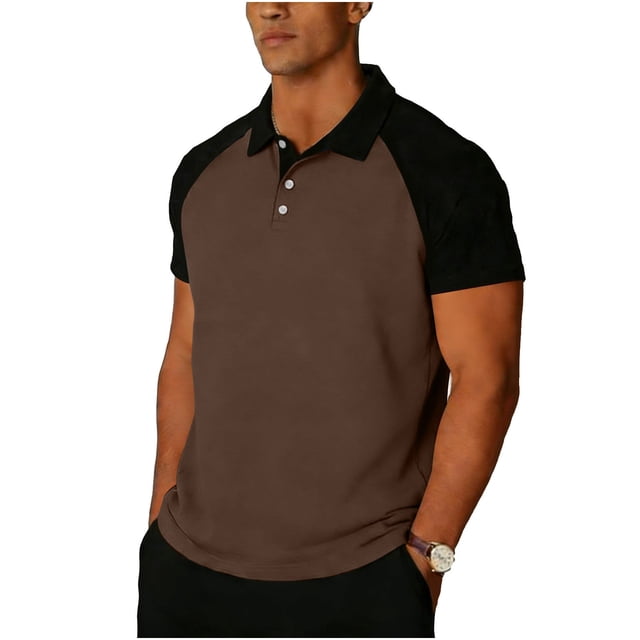 Casual Short Sleeve Shirts for Men, Flannel Collar Open Front Button Down, Solid Color Polyester Top,