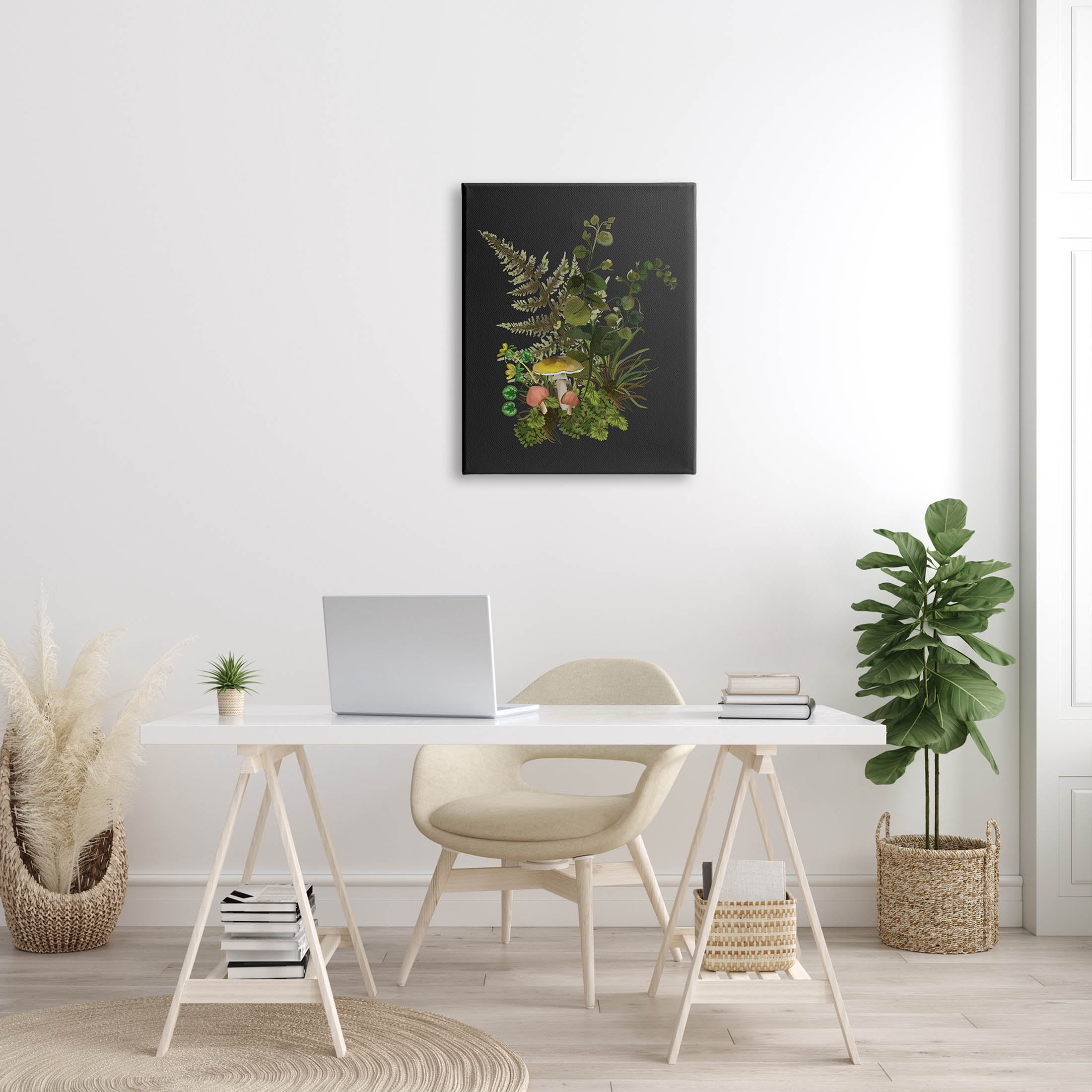 Forest Herbs Sprouting Nature Botanical & Floral Graphic Art Gallery Wrapped Canvas Print Wall Art
