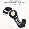 thumbnail image 3 of Comvin Flower Engraved Band Compatible with Samsung Galaxy Watch 8 Band 40mm 44mm/Galaxy Watch 8 Classic 46mm, Cute Soft Silicone Band with Charms Accessories for Women (With Band), 3 of 6