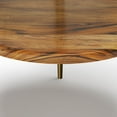 thumbnail image 4 of Simpli Home Wagner 18 inch Wide Solid Acacia Wood Mid Century Round Marble and Wood Side Table in White and Natural, 4 of 9