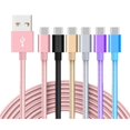 thumbnail image 4 of Cable De Datos De 3.28 Pies 2A Cable Usb De Carga Rápida Cable De Cargador Antienredos Trenzado De Nylon Para Teléfonos Iphone Android Monstrate EL012906-00, 4 of 4