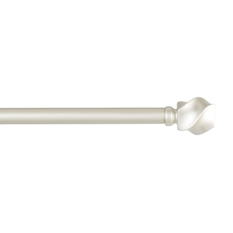 NICETOWN Adjustable Tension Curtain Rod - 24 To 48 Inches, Matte Black With Faceted Finials