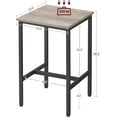 thumbnail image 2 of CQAOE Bar Table, Small Kitchen Dining High Top Pub Cocktail Table for Living Room Party, Sturdy Metal Frame, 23.6 x 23.6 x 36.2 Inches for Narrow Spaces, Easy to Assemble, Greige and Black, 2 of 6