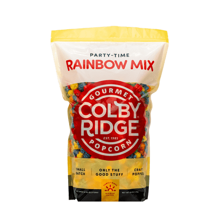 Colby Ridge Rainbow Gourmet Craft Popped Gluten Free Popcorn Snack Sized Large Pouch (2 Galllons = 34 Cups)