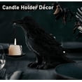 thumbnail image 4 of Gothic Crow Tealight Candle Holder, Black Resin Raven Statue Lamp, Unique Goth Home Decor for Bedroom, Gothic Gift Idea, 4 of 6
