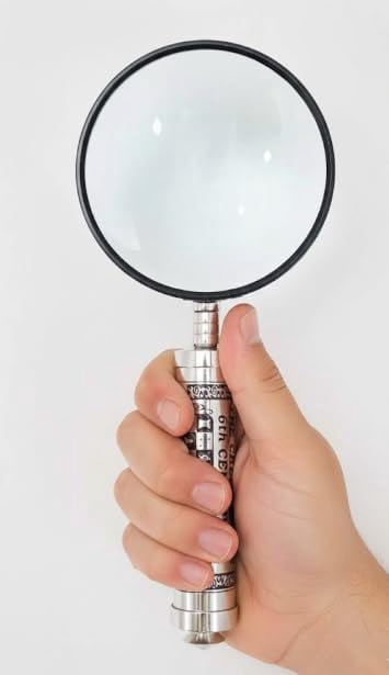 Maritime treasures Vintage Brass Magnifying Glass for Reading | Handheld Desktop Magnifier | Large Glass Lens Reading Aid | Classic Office